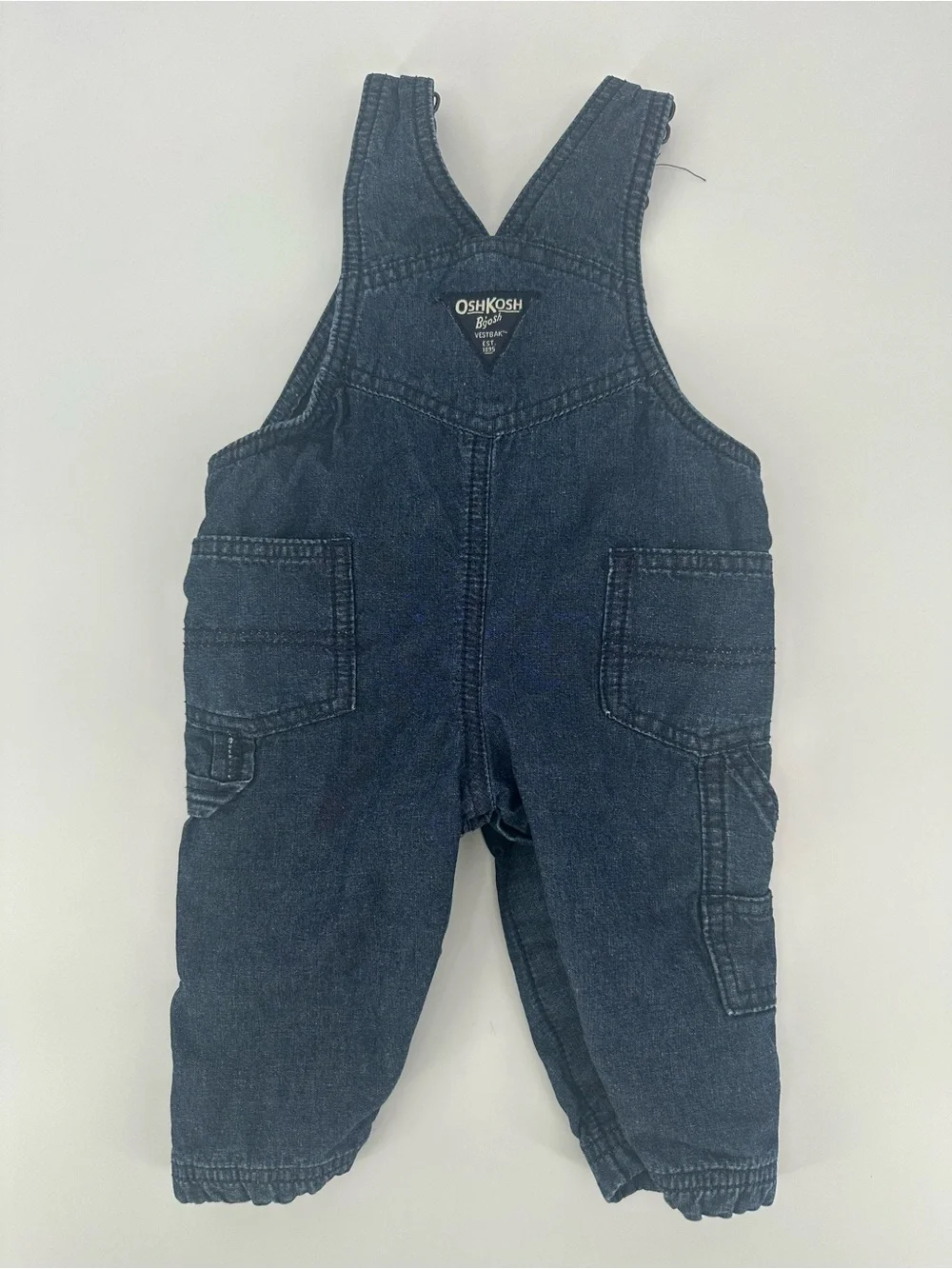 OshKosh B'gosh Baby 100% Cotton Unisex 6 month Blue Overalls Pants